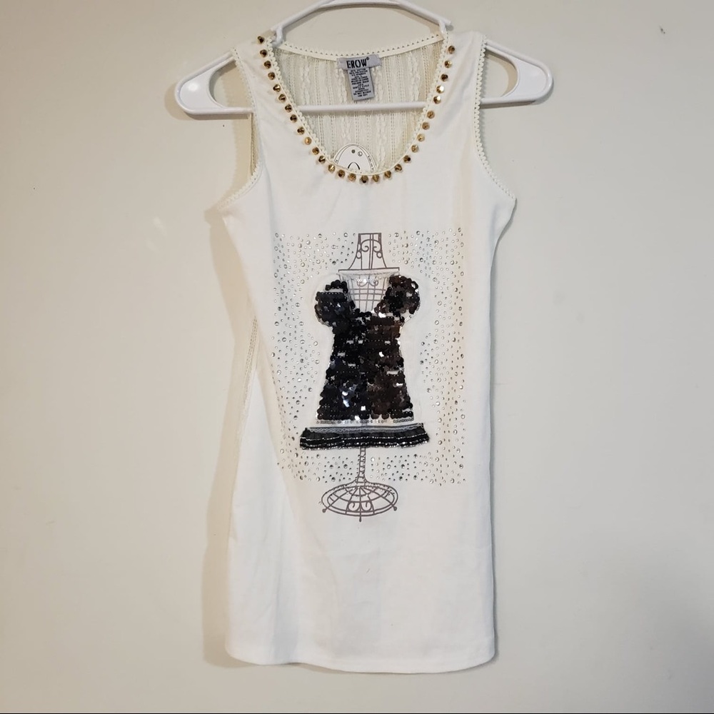 NWT EROW sleeveless tunic top w/  studs & sequins